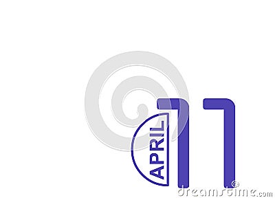 11 April. Today Date of month, Simple calendar icon on background. Planning. Time management. Set of calendar icons for web design Stock Photo