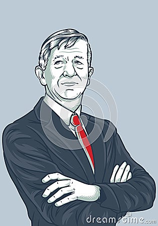 April, 17, 2020 A vector illustration of a portrait of Republican Presidential Candidate William Weld. Political campaign Vector Illustration