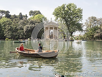 24 april 2018 Villa Borghese public park on the Pincio hill in R Editorial Stock Photo