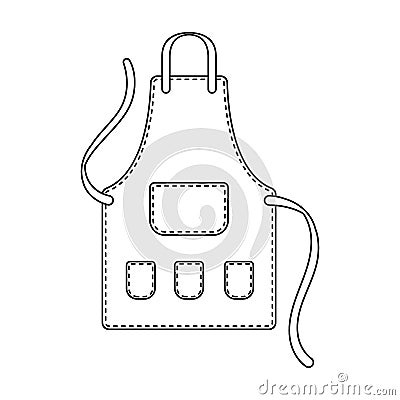 Apron of a hairdresser with pockets.Barbershop single icon in outline style vector symbol stock illustration web. Vector Illustration