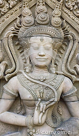 Apsara carvings statue Stock Photo