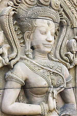 Apsara carvings statue Stock Photo