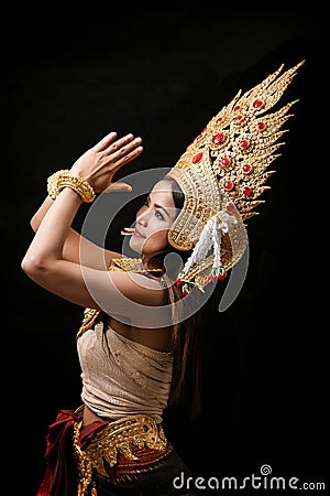 Apsara dancing portrait Stock Photo