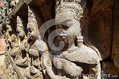 Apsara Relief statue Stock Photo
