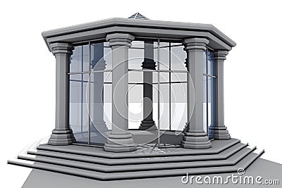 Apse octagonal glass Stock Photo