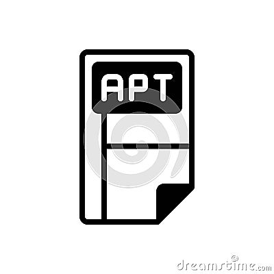 Black solid icon for Apt, alphabet and brand Stock Photo