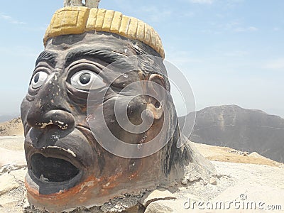 Apu Siqay Incan man native Inca indian statue Lima Peru South America Stock Photo