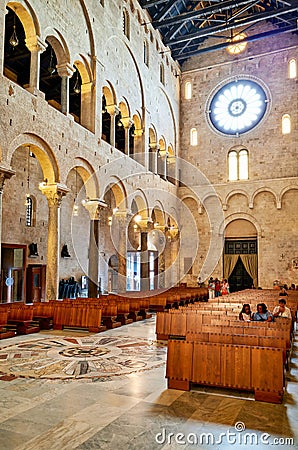 Apulia Puglia Italy. Bari. The Cathedral of Saint Sabinus Editorial Stock Photo