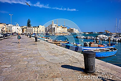 Apulia Puglia Italy. Trani. The seaport Editorial Stock Photo
