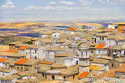 The apulia village of Bovino - Foggia province - Italy and the Tavoliere delle Puglie Stock Photo