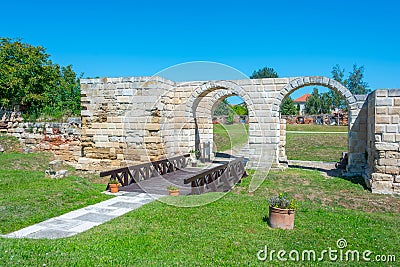 Apulum roman castrum south gate of Alba Iulia town in Romania Stock Photo