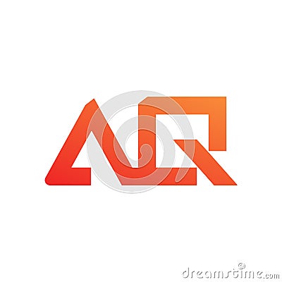 AQ logo design template vector royalty image. Initials AQ letters logo design vector image. QA logo orange color icon Vector Illustration