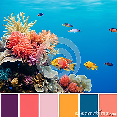 Aqua Adventure: Underwater World Moodboard Stock Photo