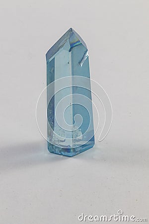 Aqua Aura Terminated Crystal Stock Photo