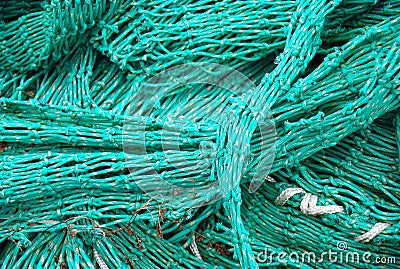 Aqua blue green netting Stock Photo