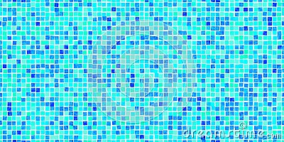 Aqua blue pool mosaic tile seamless pattern Vector Illustration