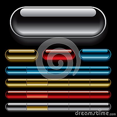 Aqua buttons and web navigation templates. Vector Illustration