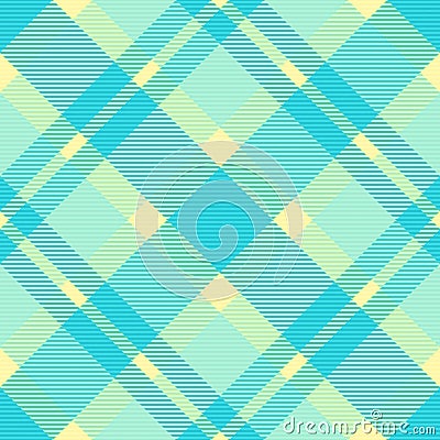 Aqua check tartan background, azul seamless plaid textile. Irish fabric pattern texture vector in cyan and light colors Vector Illustration