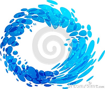 Aqua circle splash element Vector Illustration
