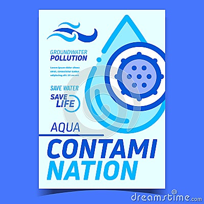 Aqua Contamination Creative Promo Banner Vector Vector Illustration
