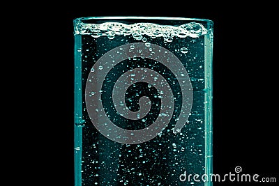 Aqua fresh drink water with bubble liquid drinking Stock Photo