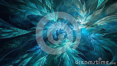 Aqua Futuristic Aquatic Vibes in Aqua Blue and Radiant Turquoise Stock Photo