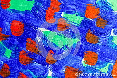 Aqua Menthe; Classic blue, Lush Lava, color 2020. Abstraction. Paint strokes. Art background Stock Photo