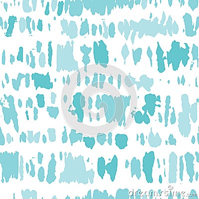 Aqua Monochrome Tie-Dye Shibori Stripes Vector Seamless Pattern Vector Illustration