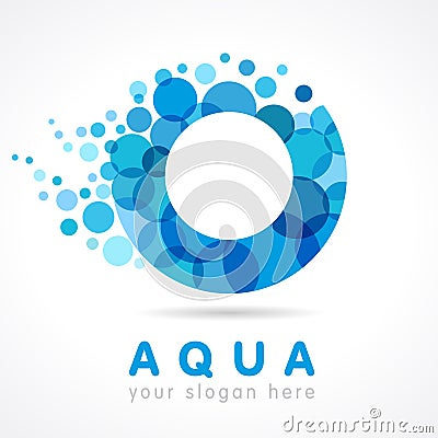 Aqua O coloured logo Vector Illustration