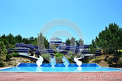 Aqua Park Slides Stock Photo