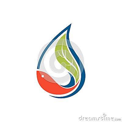 Aqua Scape Aquarium Fish Water Ecology Logo Symbol Vector Illustration