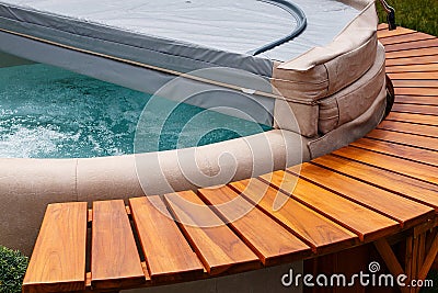 Aqua spa hot tub cover Stock Photo