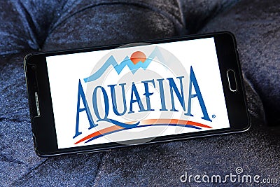 Aquafina mineral water company logo Editorial Stock Photo