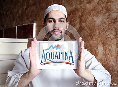 Aquafina mineral water company logo Editorial Stock Photo