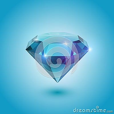 Aquamarine gem Vector Illustration