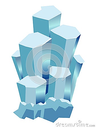 Aquamarine, mineral series Cartoon Illustration