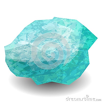 Aquamarine. Precious stone, gemstone, mineral. Translucent raw piece of stone. Texture of layers and facets of stone. Geology mini Stock Photo