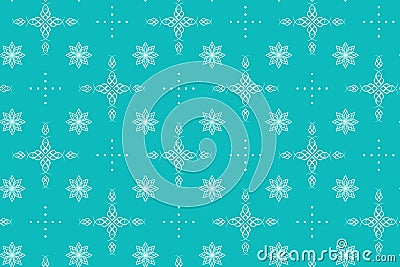 Aquamarine vector seamless texture with crosses Vector Illustration