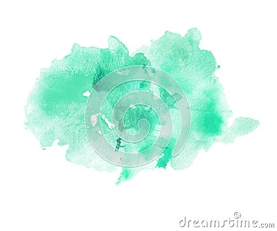 Aquamarine watercolor splatter on white background Stock Photo