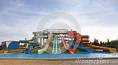 Aquapark slides Stock Photo