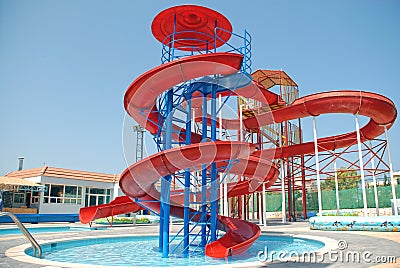 Aquapark slides Stock Photo