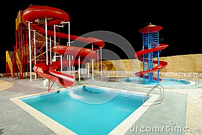 Aquapark slides Stock Photo