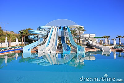 Aquapark slides, waterpark Stock Photo