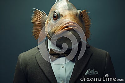Aquarium business head fish Stock Photo
