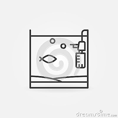 Aquarium with fish and filter icon Vector Illustration