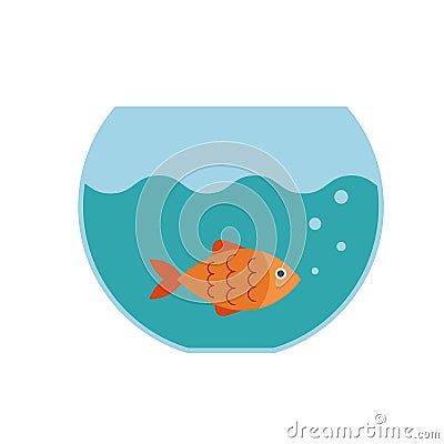 Aquarium fish flat icon. Vector Illustration