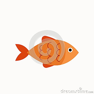 Aquarium fish flat icon. Vector Illustration
