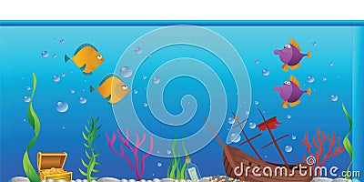 Aquarium fishtank Vector Illustration