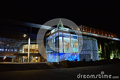 Aquarium La Rochelle France at Night Editorial Stock Photo