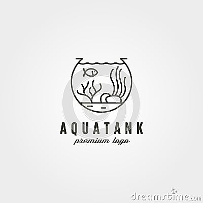 Aquarium tank logo vector symbol illustration design, nature biota logo design Vector Illustration